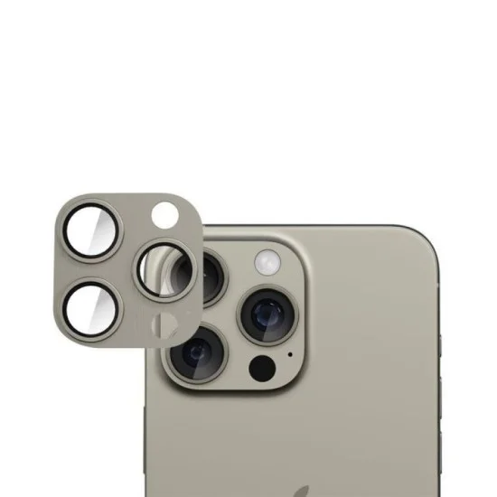 Smartix Premium Aluminium Camera Glass for iPhone 16 Pro/Pro Max - Natural Titanium